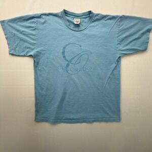 Vintage Colorado T Shirt Mens XL Single Stitch Blue Graphic 1996 Regular 90s